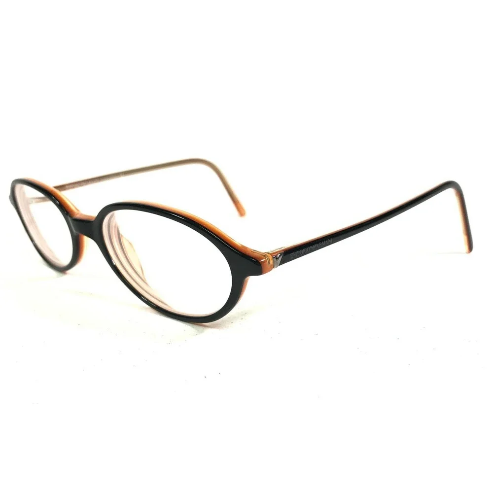 Emporio Armani Eyeglasses Frames 589 322 Black Orange Oval Full Rim 50-18-135